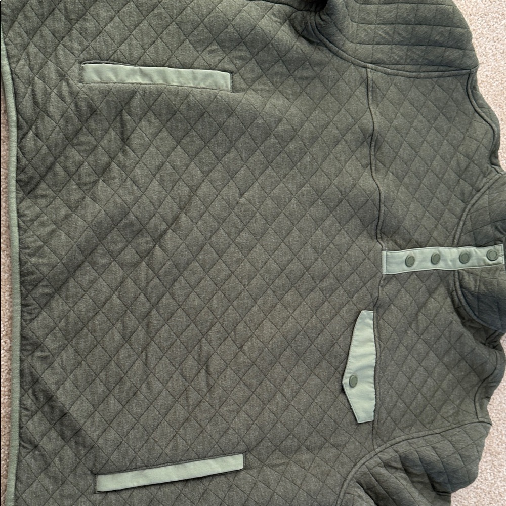 Ridgecut Touchwear Men’s XL 1/4-snap Quilted Olive Green Pullover - Picture 4 of 15